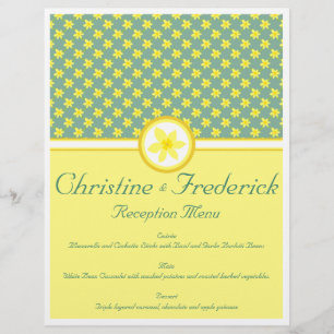 Daffodil Wedding, menu and program flyers