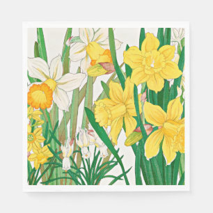 Daffodil Woodblock Painting Napkin