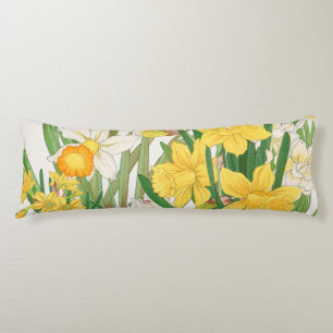 Daffodil Woodblock Painting, Tanigami Kônan, 1917 Body Pillow