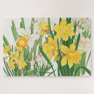 Daffodil Woodblock Painting, Tanigami Kônan, 1917 Jigsaw Puzzle