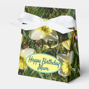 Daffodil Yellow Floral Birthday Cake Favour Box