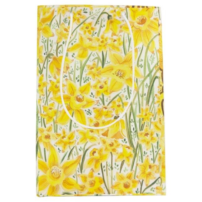 Daffodil Yellow Flower Gift Bag (Front)