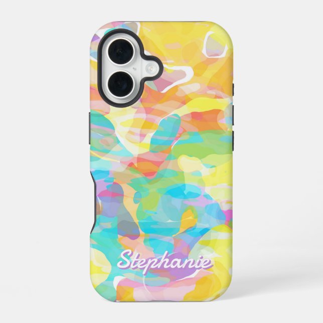 Daffodil Yellow Pastel Abstract iPhone 16 Case (Back)