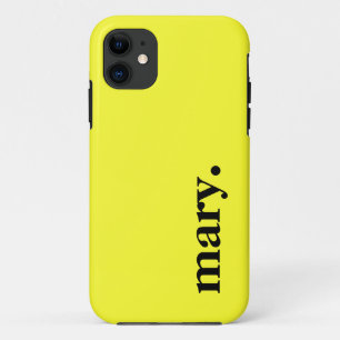 Daffodil Yellow Solid Colour Elegant Name  iPhone 11 Case