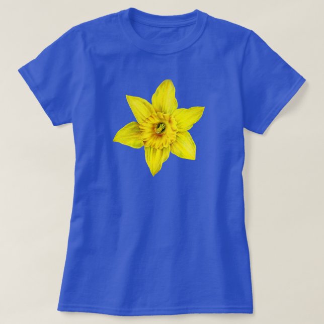 Daffodil yellow spring flower watercolor T-Shirt (Design Front)
