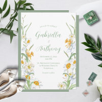 Daffodile blanc et jaune Invitations de mariage fl