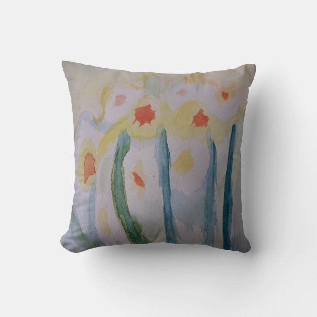 Daffodiles Abstraits Lancer le coussin (Recto)