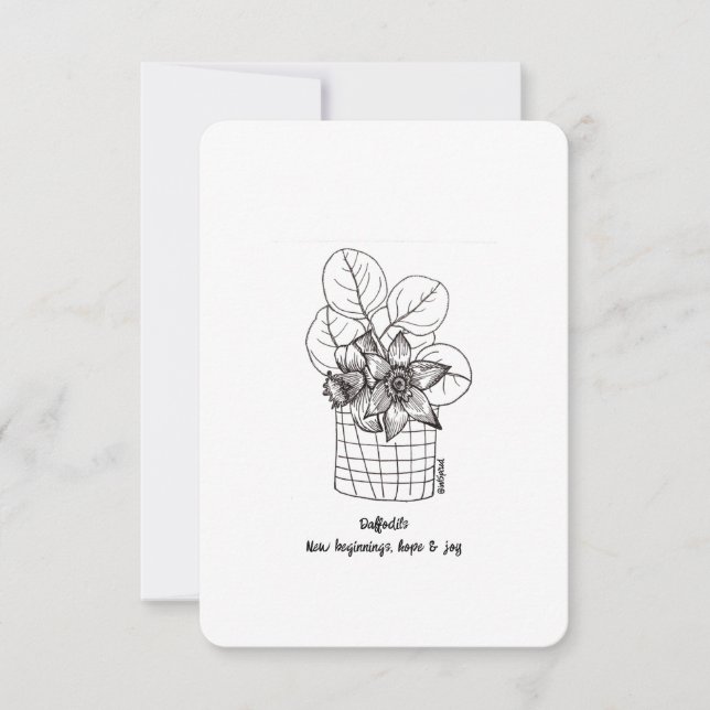 Daffodiles, Bonne Chance, Nouveau Début - Carte Pl (Devant)