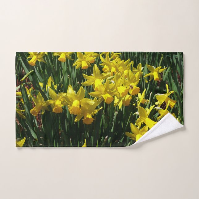 Daffodiles Jaunes I Fleurs De Printemps Cheveux (Serviette à main)