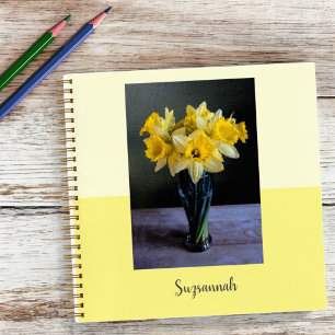 Daffodiles Vibrants Personnalisés Vase Carnet de v