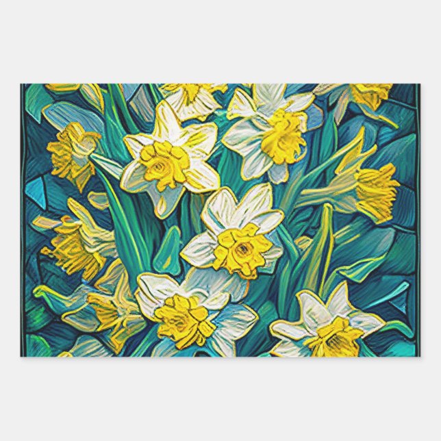 Daffodils 2 wrapping paper sheet (Front)