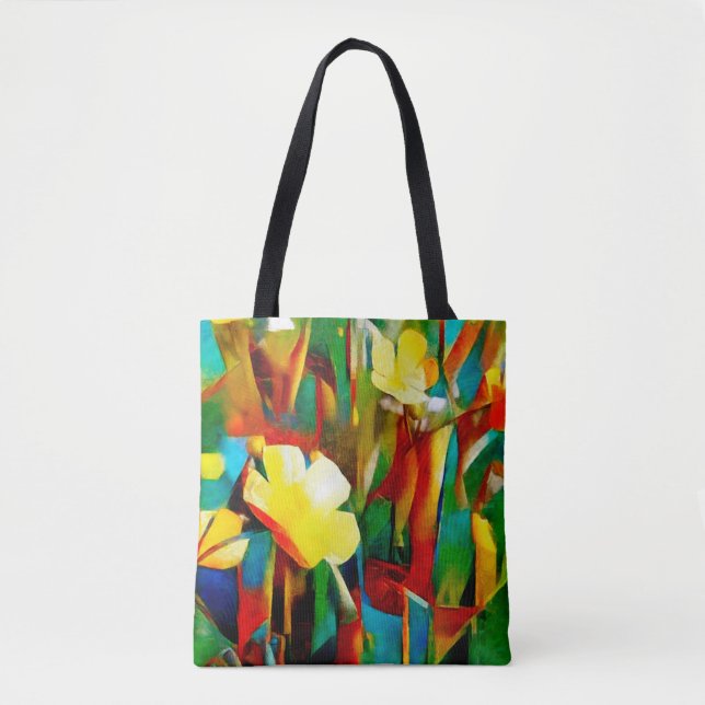 Daffodils. Abstract floral composition in a cubist Tote Bag (Front)