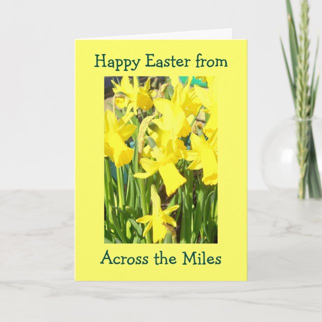 Daffodils Across The Miles Easter Holiday Card (Front)