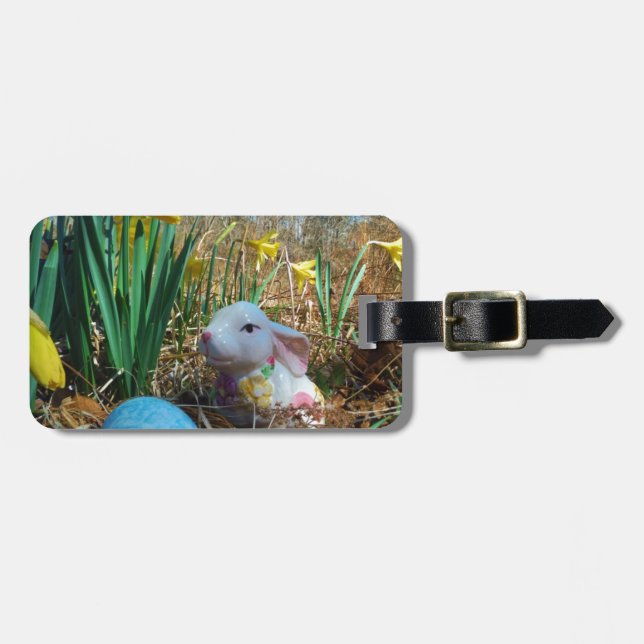 Daffodils and  Blue Easter egg Luggage Tag (Front Horizontal)