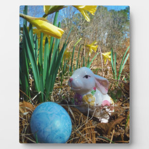 Daffodils and  Blue Easter egg Plaque