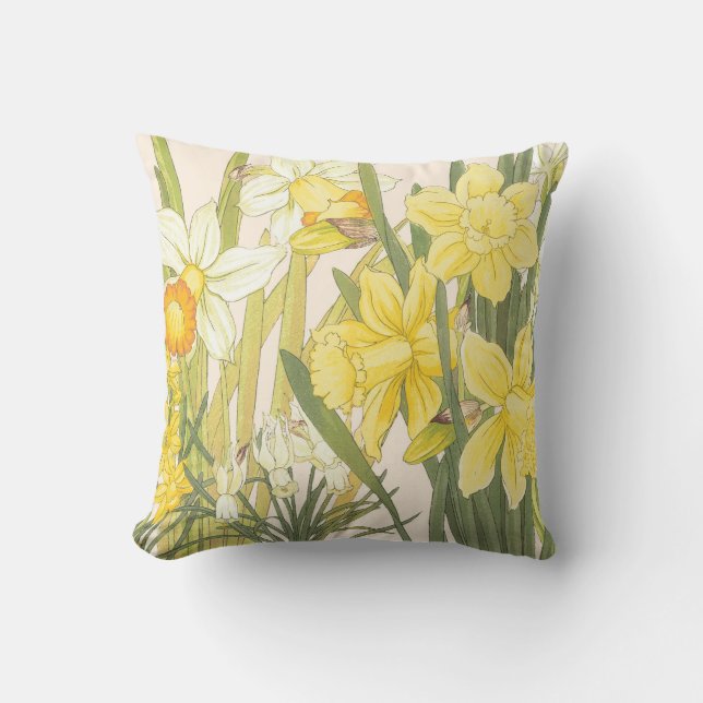 Daffodils and Jonquils Springtime Pillow (Front)