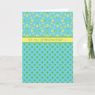 Daffodils and Polka Dots, Easter Card, Grandmother Holiday Card