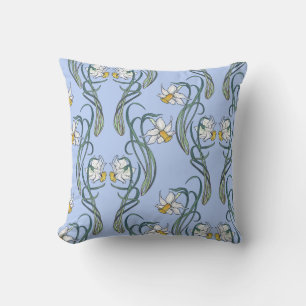 Daffodils Art: Nouveau Spring Throw Pillow