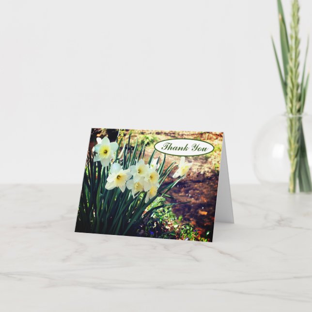 Daffodils By Brook Customizable Thank You Card (Front)
