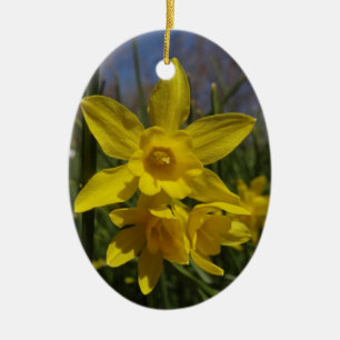 daffodils ceramic ornament
