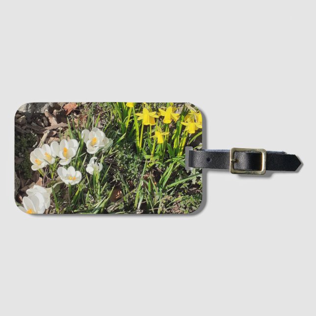 Daffodils & Crocus Luggage Tag (Front Horizontal)