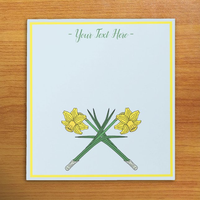 Daffodils Crossed Notepad (Daffodils Crossed Notepad on Desk)