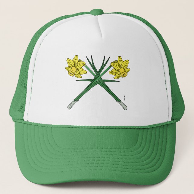 Daffodils Crossed Trucker Hat (Front)