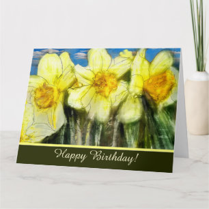 Daffodils Custom Birthday Greeting Card