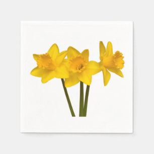 "Daffodils" design paper napkins