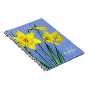 Daffodils fine art name & initial notebook