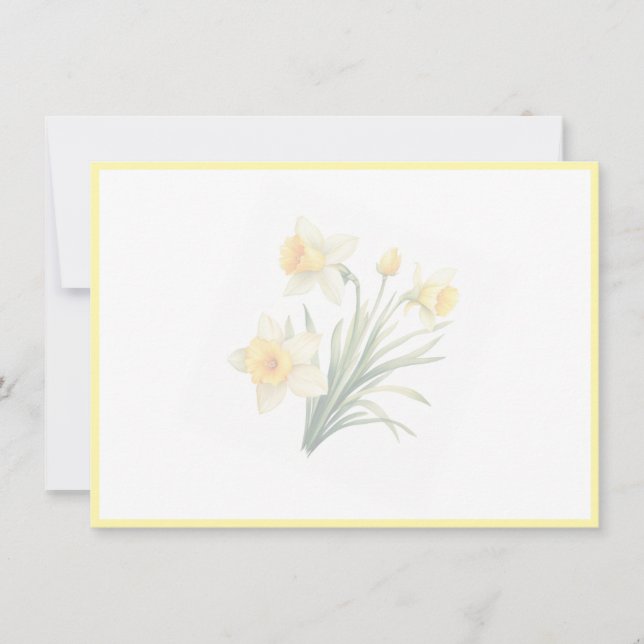 Daffodils Flat Note Card (Front)