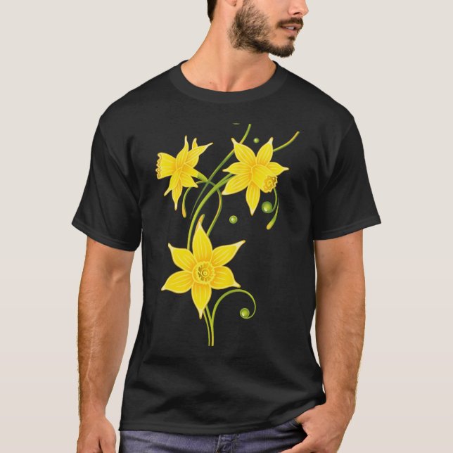 Daffodils Flower Shirt Floral Spring Design Easter (Front)