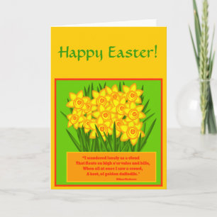 Daffodils Poem, Happy Easter card