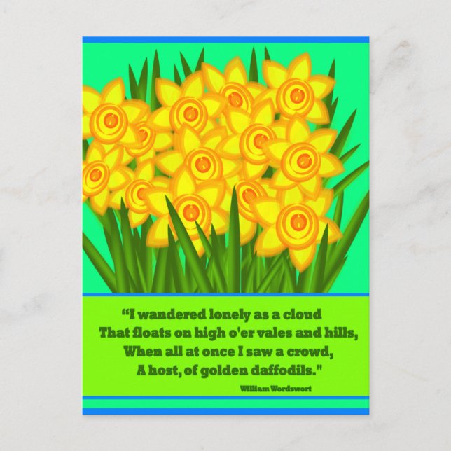 Daffodils Poem, postcard (Front)