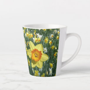 Daffodils Spring Fl. Mug de latte jaune orangé
