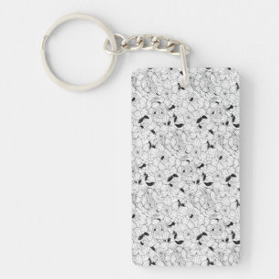 Daffodils spring floral pattern keychain