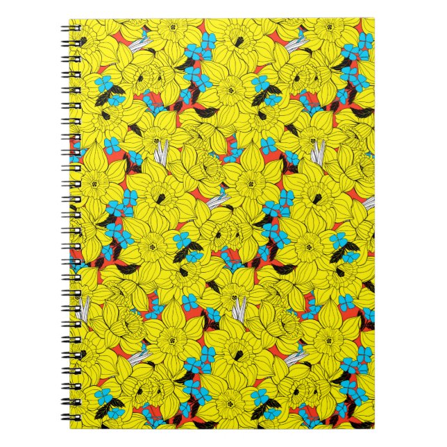 Daffodils spring floral pattern notebook (Front)