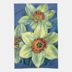 ‘Daffodils – the joys of spring’ kitchen tow Towel