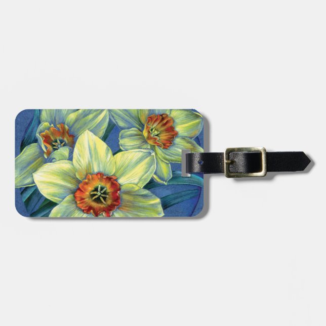 ‘Daffodils – the joys of spring’ luggage tag (Front Horizontal)