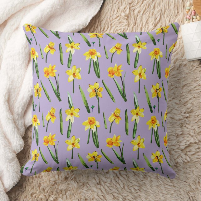 Daffodils Throw Pillow (Blanket)