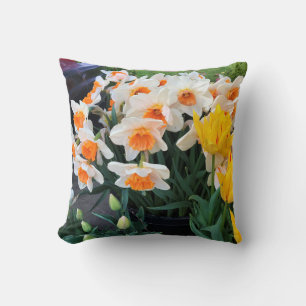 Daffodils & Tulips, Oregon Throw Pillow