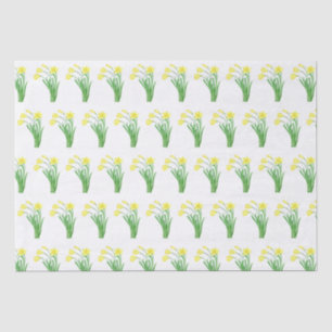 Daffodils Watercolor Yellow Floral Spring Pretty Tissue Paper