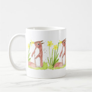 Daffodils Watercolor Yellow Floral Spring Squirrel Coffee Mug