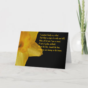 Daffodique jaune ; Carte de notes poem William Wor