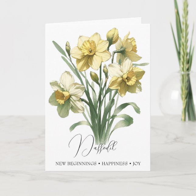 Daffodique mars Fleur de naissance Carte d'anniver (Devant)