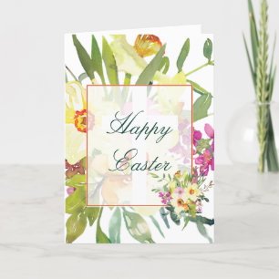 Daffodiques aquarelle personnalisée Carte de vacan