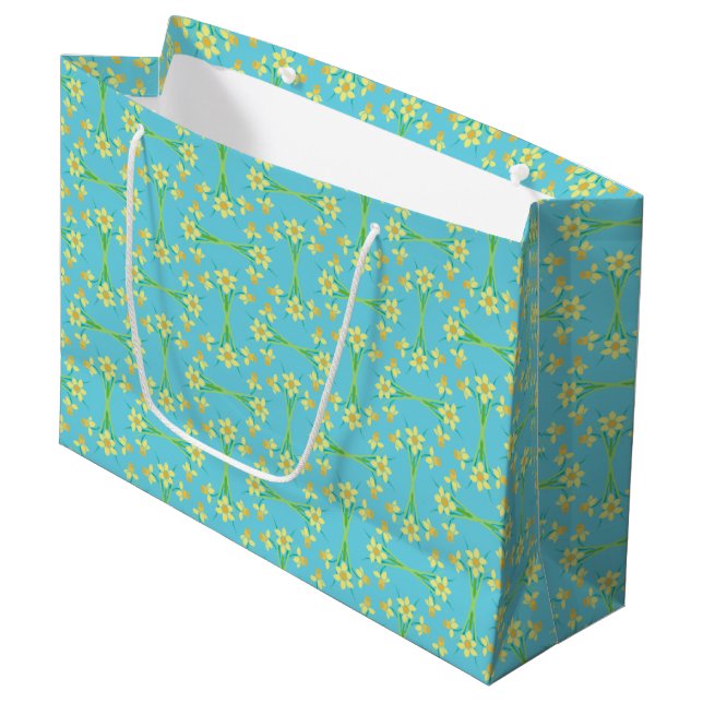 Daffodiques de soleil de printemps sur sac cadeau  (Devant Angle)