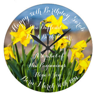 Daffodiques en horloge murale acrylique au printem