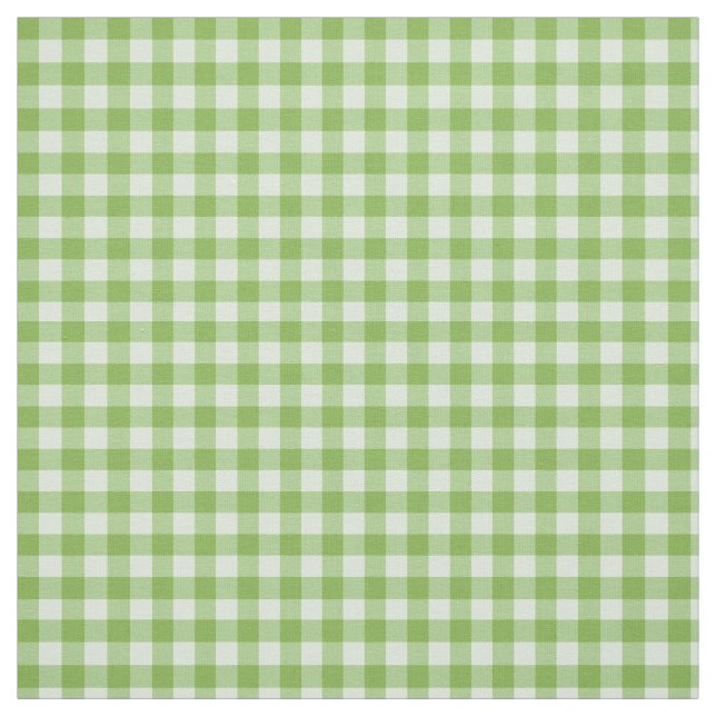 Daffy-down-Dillies Green Check Gingham Pattern Fabric (Swatch)