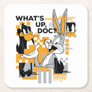 DAFFY DUCK™ & BUGS BUNNY™ Glitch Square Paper Coaster